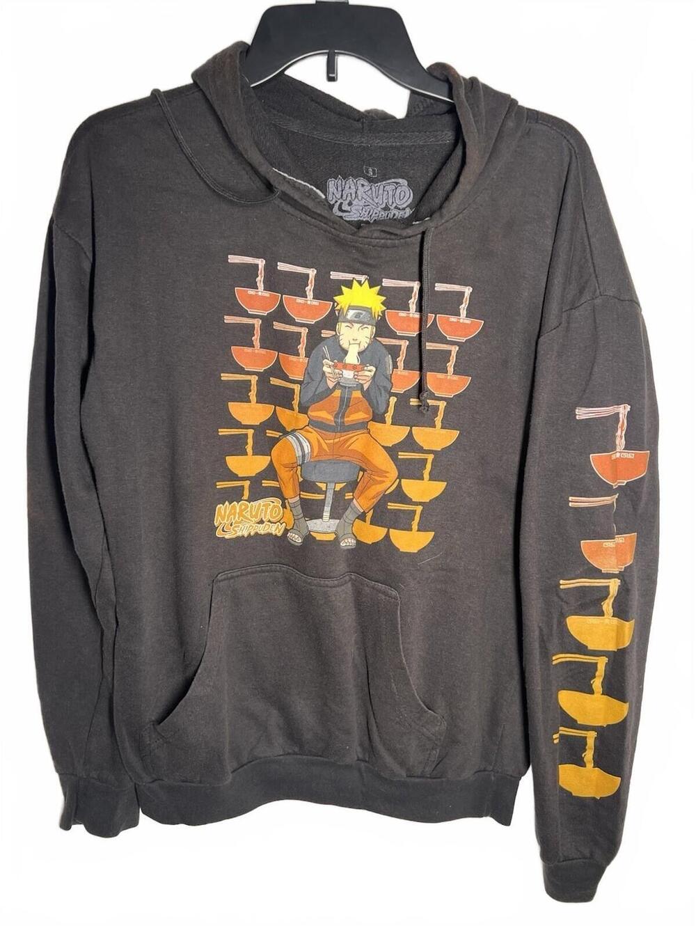 Black Naruto Shippuden Ramen Sweater Shirt Size Small Anime Manga
